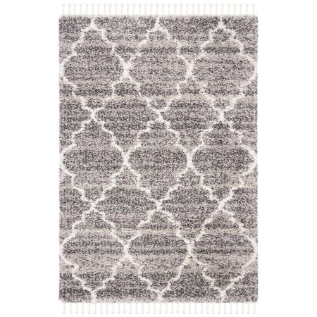 SAFAVIEH 5 ft. 3 in. x 7 ft. 6 in. Melrose Shag 900 Rectangle Rug Gray & Ivory SGML938F-5